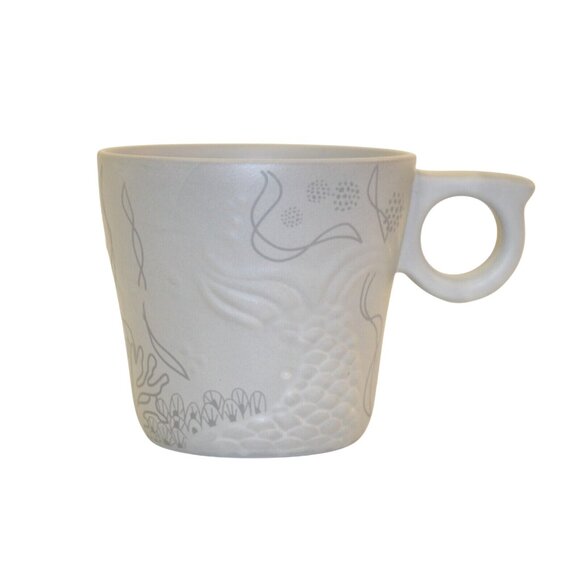 Starbucks Embossed Mermaid Siren Tail Mug Gray 12 oz 2016 With GIFT BOX - Picture 1 of 7